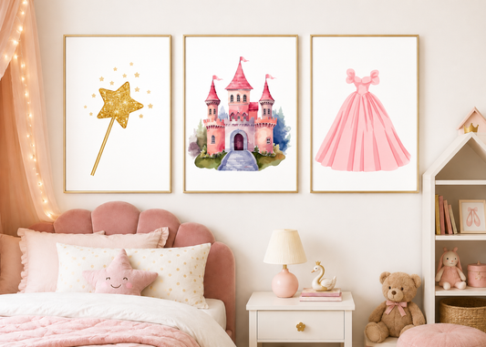 Lot de 3 affiches Princesses