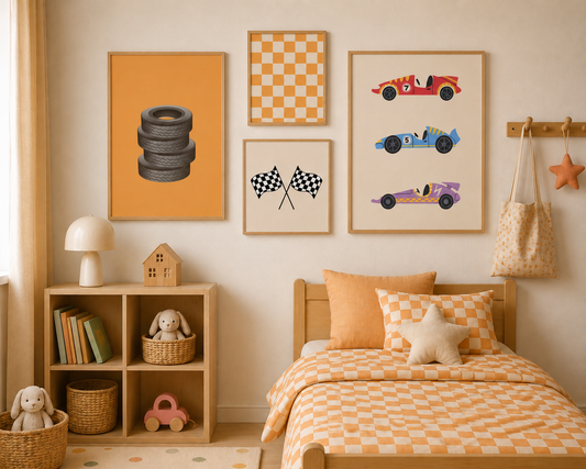 Lot 4 affiches Voiture de course
